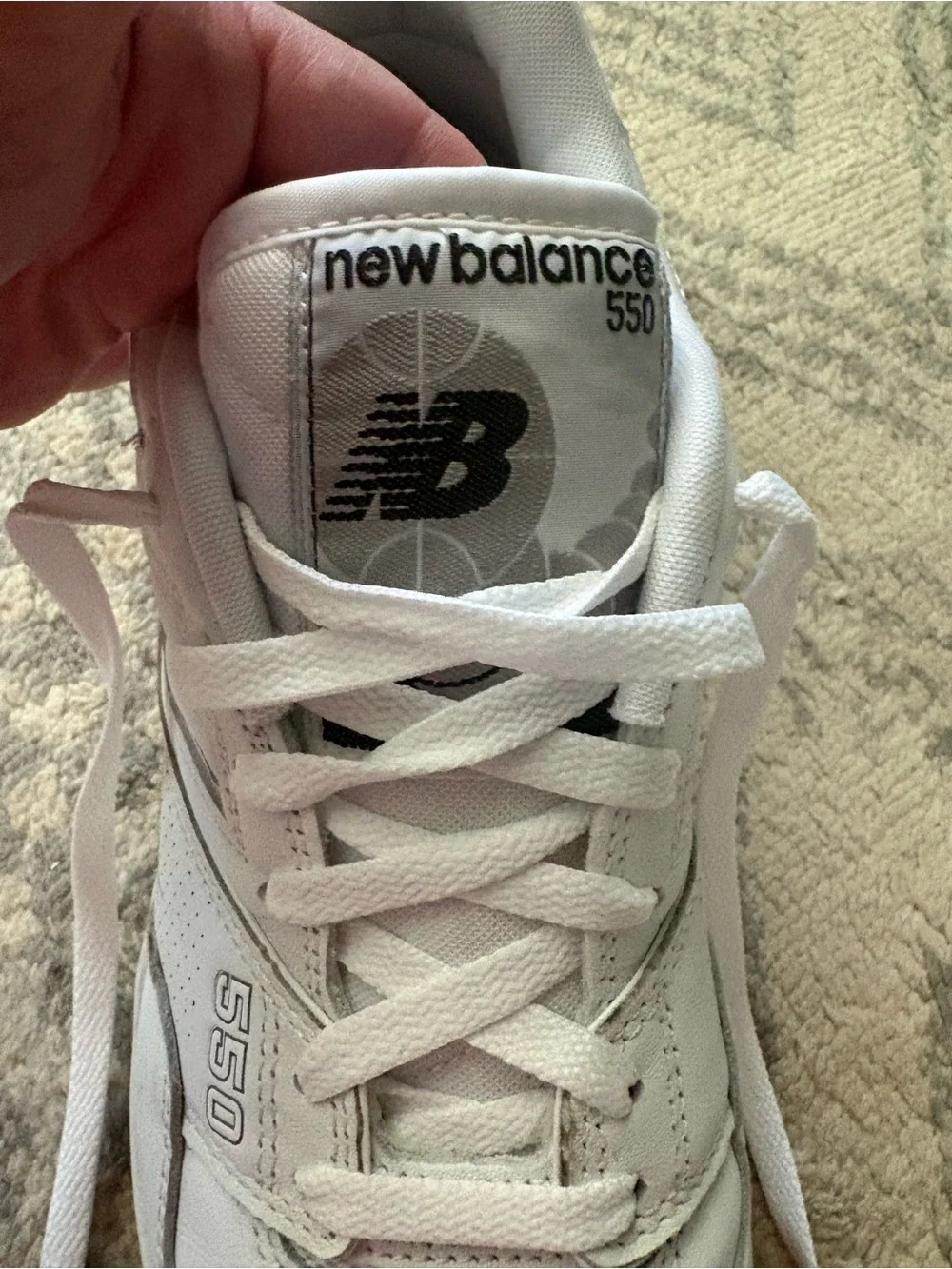 New Balance 550 Sneaker in White Grey